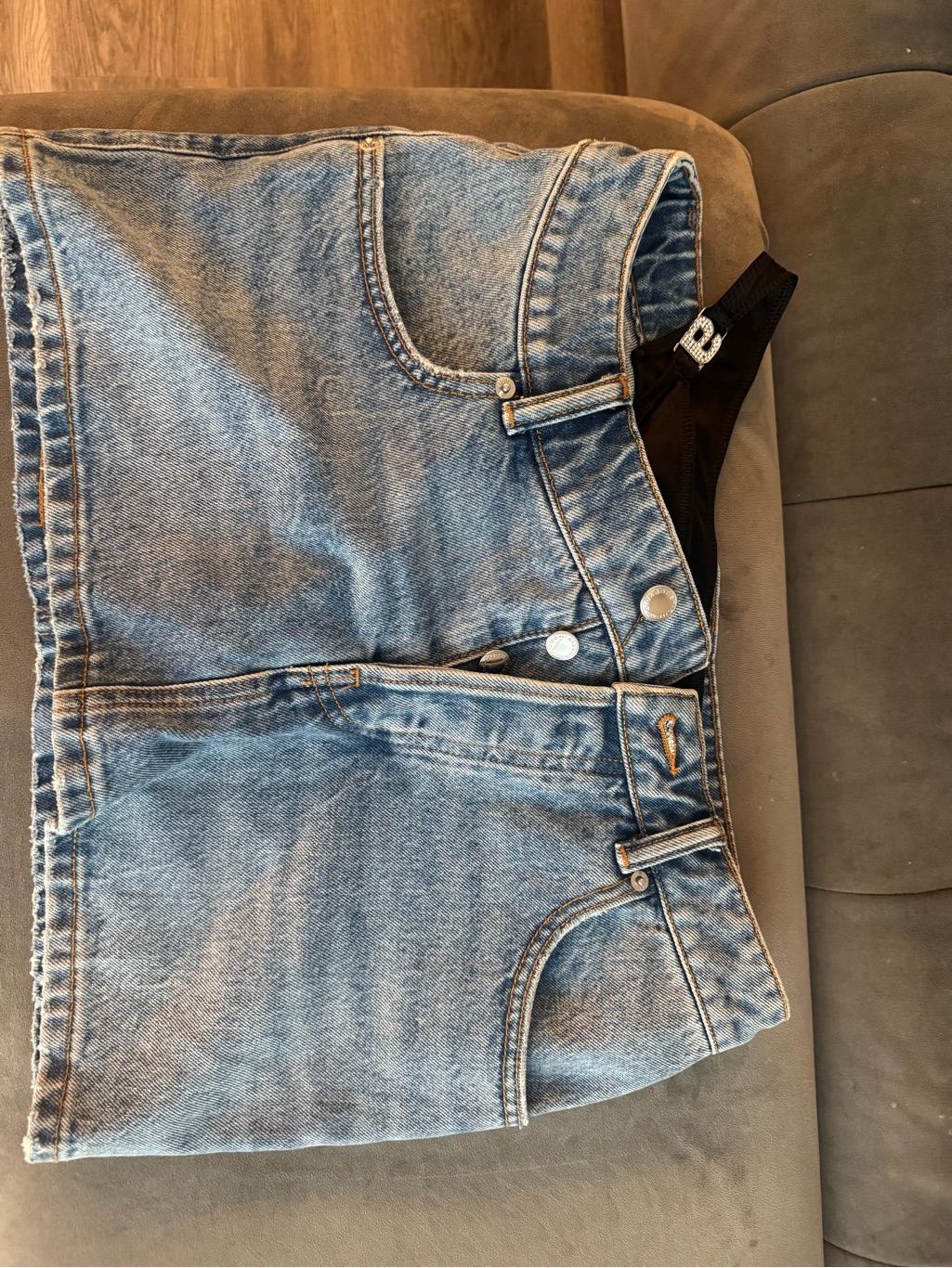 Alexander Wang Light Blue Asymmetrical Denim Skirt